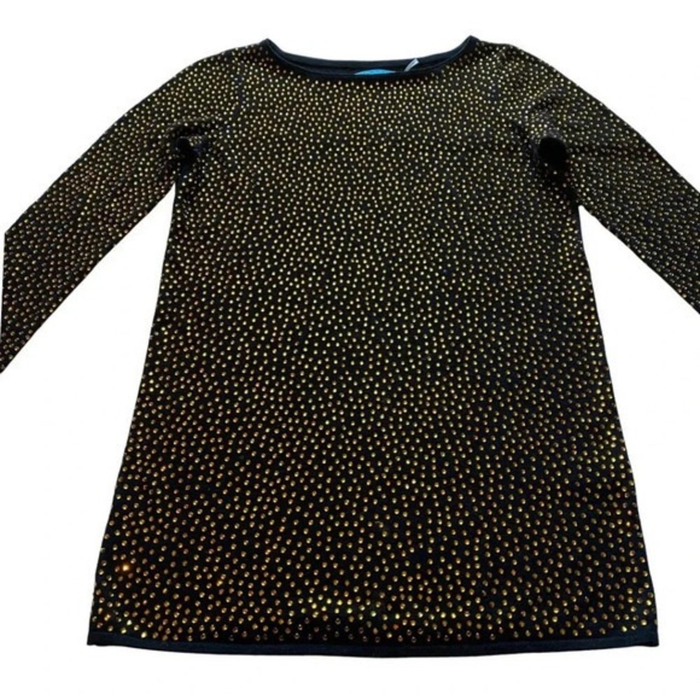 Alice + Olivia Black Dress with Gold Accents